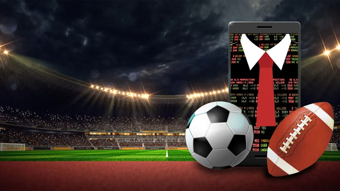 Tampilan pertandingan olahraga di layar mobile